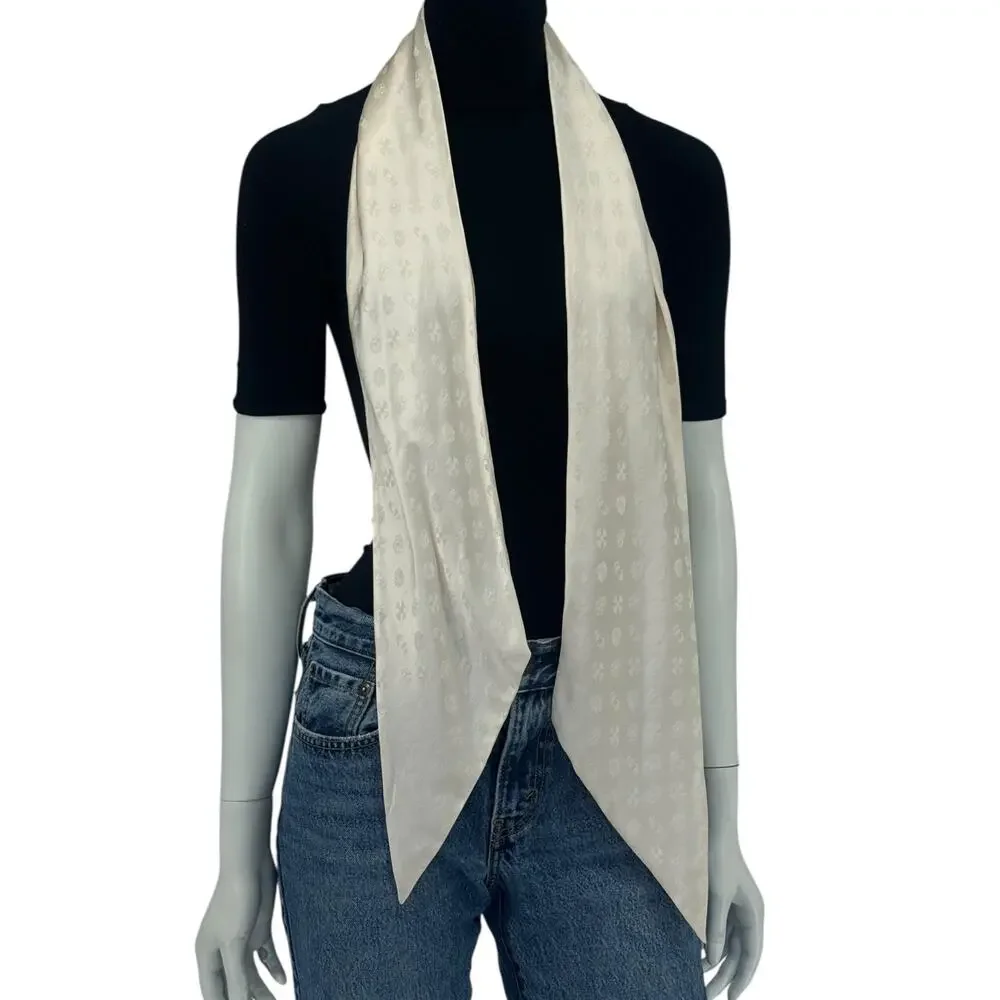 Chrome Hearts Cream Silk Monogram Scarf – 5.5
